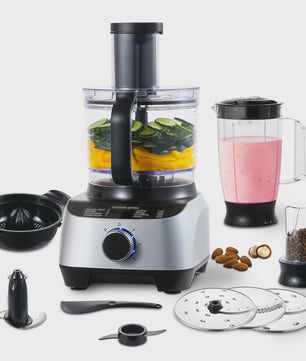Krachtige Keukenmachine 1300W met 3.5L Kom, Deegkneedfunctie, Citruspers en 11-delige Accessoireset