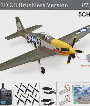 RC Vliegtuig P51D Mustang - 5 Kanaals, RTF, Borstelloos, Makkelijk voor Beginners