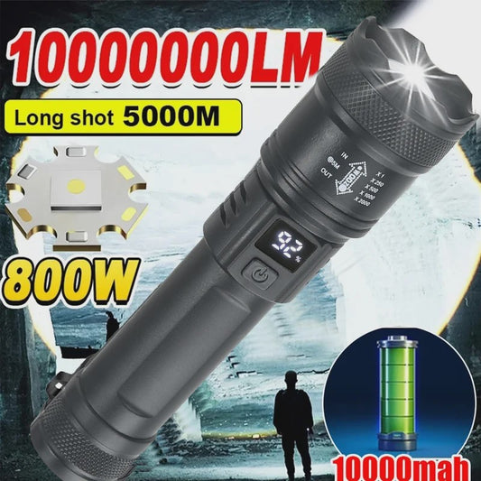 Krachtige LED Zaklamp 2000LM met USB Opladen & Batterij Indicator - Ideaal voor Camping & Noodgevallen