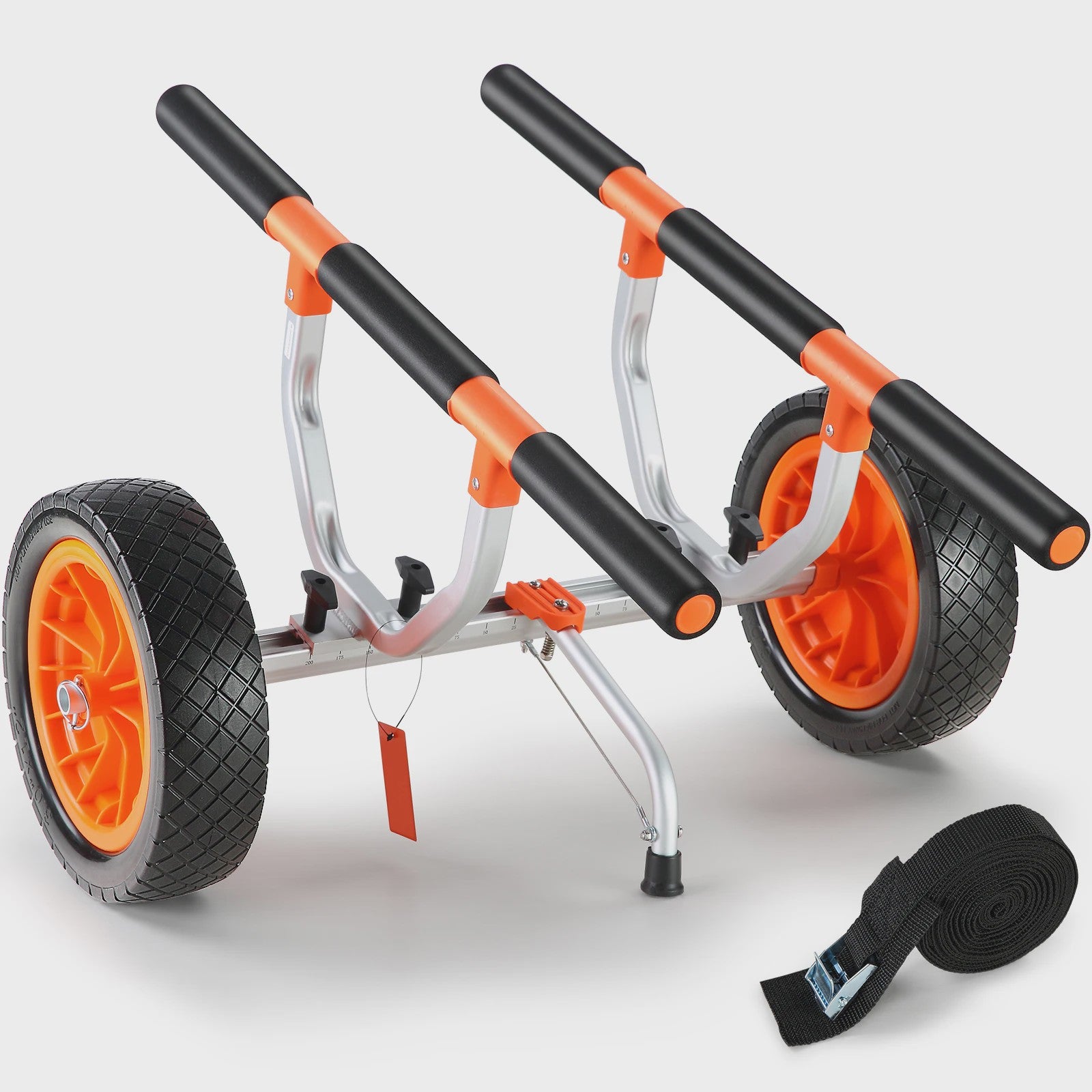 Robuuste Kayakkar met 12'' Banden - 204kg Draagvermogen, Verstelbare Breedte