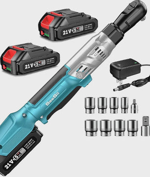 SEESII 21V Accu Ratel Sleutel 3/8" - 90 Nm Krachtige Elektrische Ratel voor Auto Reparatie