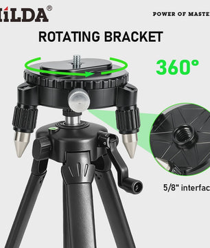HILDA 360° Roterende Laserwaterpas Beugel met Verstelbare Basis en 1/4" & 5/8" Schroef voor Statief
