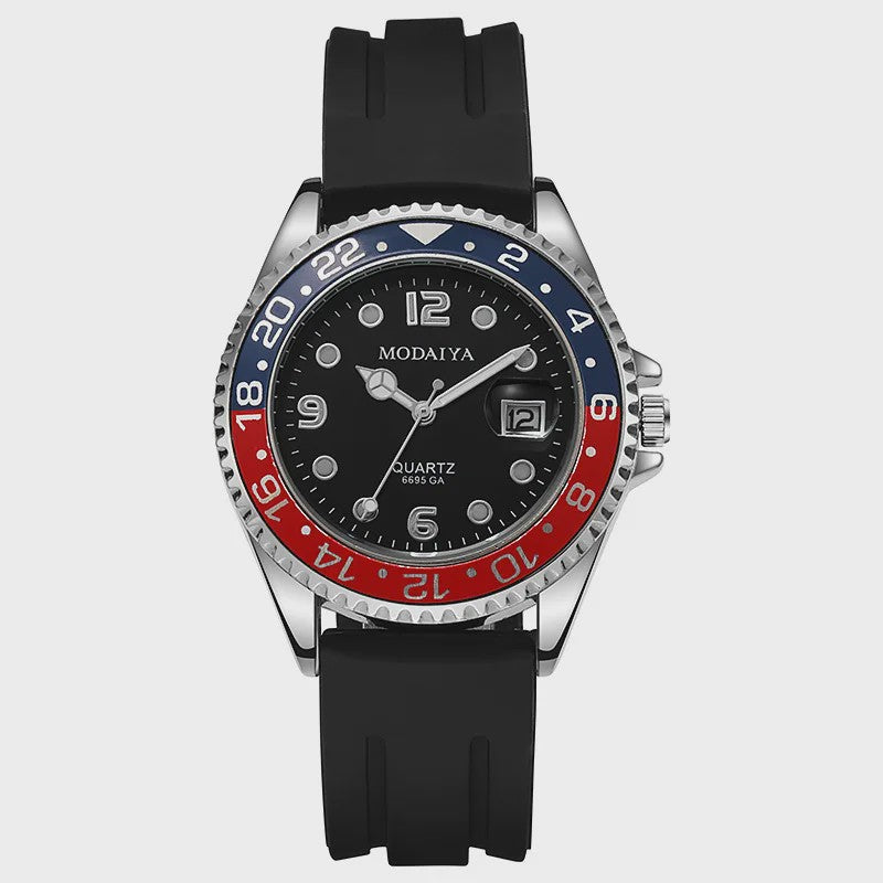 Luxe Herenhorloge met Datum - Stijlvol & Sportief Quartz Polshorloge van Roestvrij Staal