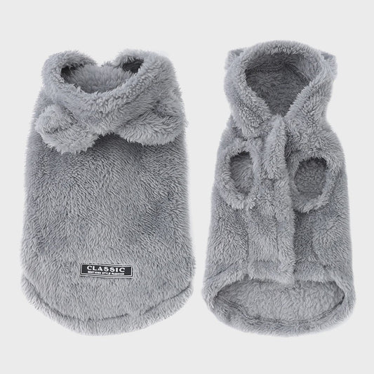 Schattige Fleece Hondenkleding met Capuchon - Winterjas voor Kleine en Middelgrote Honden & Katten