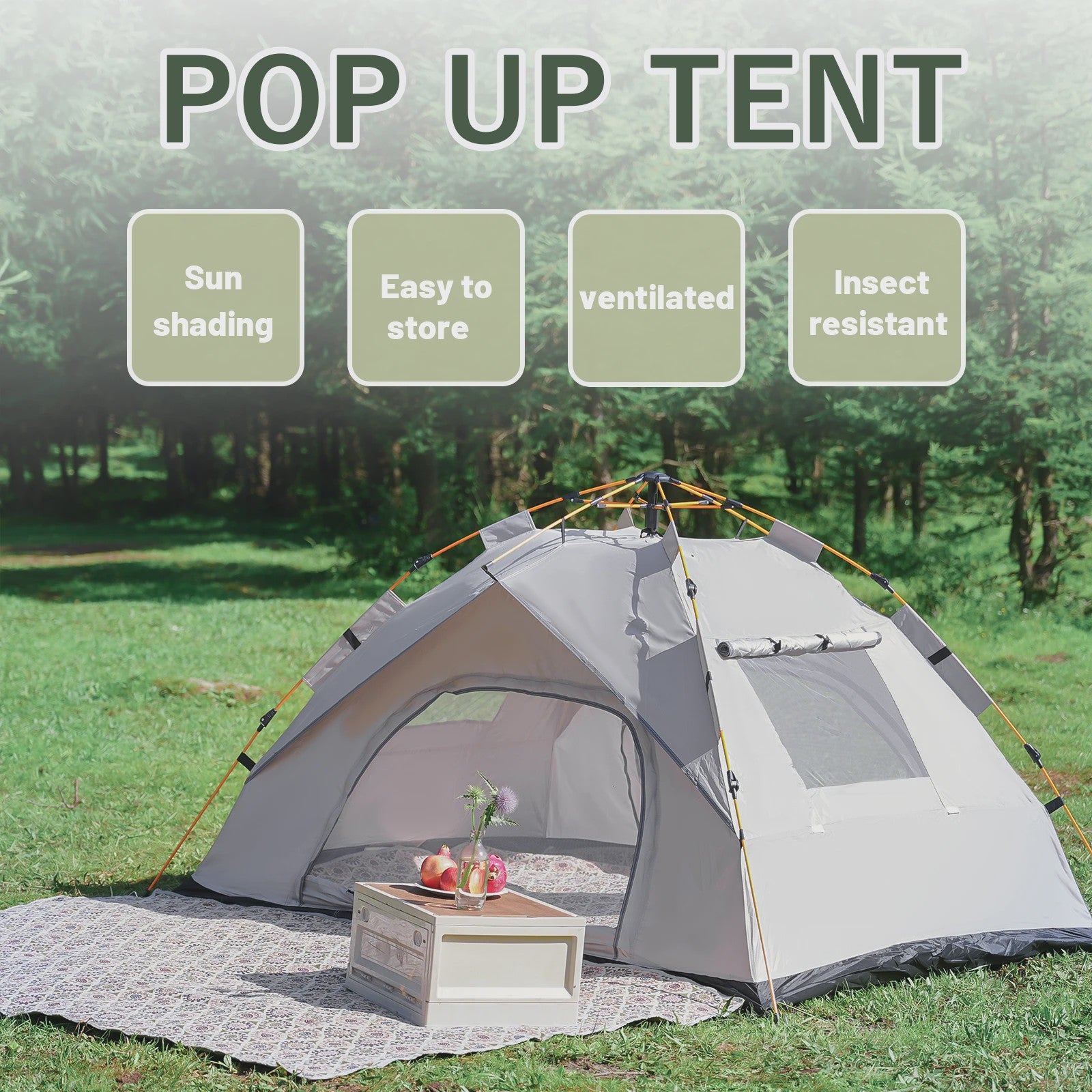Automatische Pop-Up Tent - Snel Opzetten, Regen- en Zonbestendig voor Kamperen & Reizen
