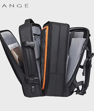 BANGE Heren Rugzak - Waterdicht, Uitbreidbaar, 17.3" Laptopvak, Grote Capaciteit voor Reizen & Wandelen