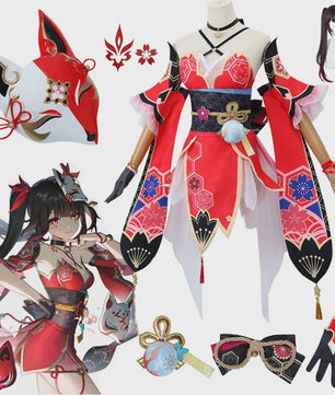 Honkai Star Rail Sparkle Cosplay Kostuum Set - Compleet met Pruik & Masker voor Dames