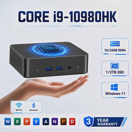 Krachtige Mini PC met Intel Core i9, 16GB RAM, 1TB SSD & Windows 11 - Compact Desktop voor Kantoor & Thuis