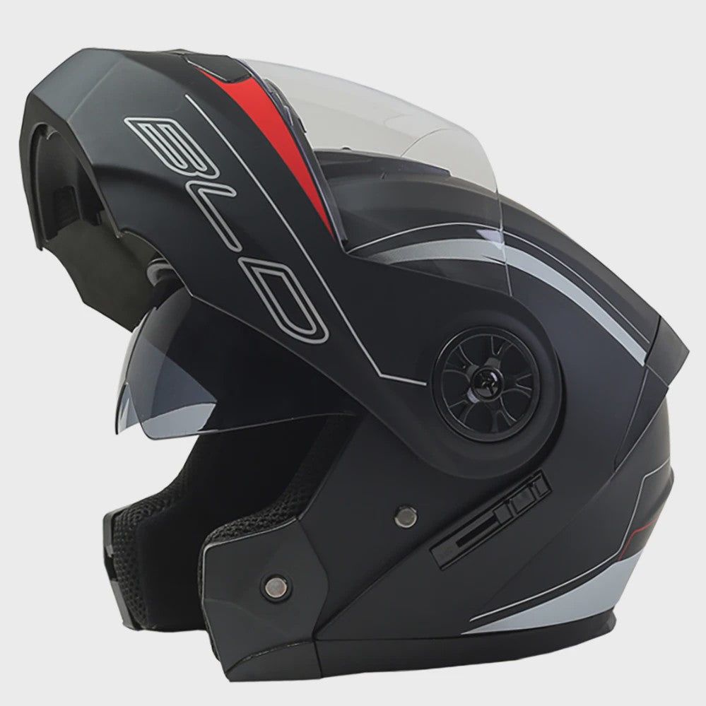 BLD Modulaire Flip-Up Motorhelm met Dubbele Lens - Veiligheid & Comfort voor Motocross