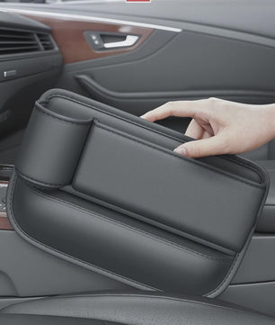 Universele Autostoel Opbergbox met Bekerhouder - Leer - Crevice Organizer