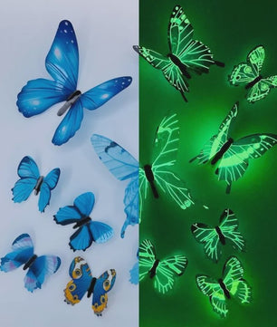 12x 3D Lichtgevende Vlinder Muurstickers - Decoratie voor Huis & Feest