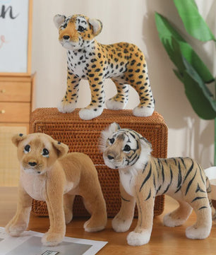 Realistische Pluche Dieren Knuffels - Tijger, Leeuw & Luipaard - Zacht Speelgoed & Decoratie