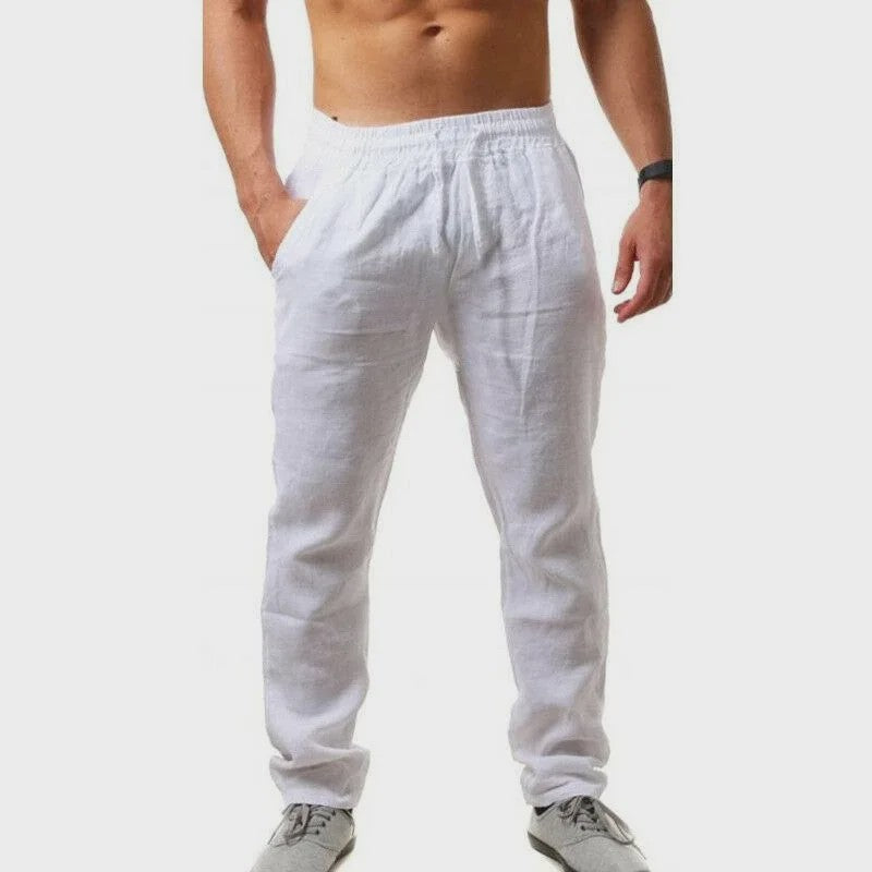 Herfst/Lente Heren Linnen Katoen Casual Broek - Losse Pasvorm & Comfort