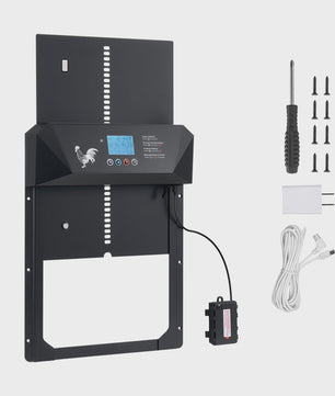 Automatische Kippenhok Deur met LCD Display, Timer & Lichtsensor - Batterijgevoed, Anti-Knevel