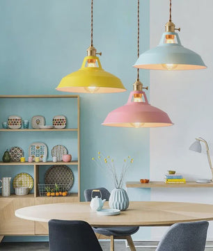 Retro Industriële Kleurrijke Hanglamp - Vintage Sfeer voor Keuken & Restaurant