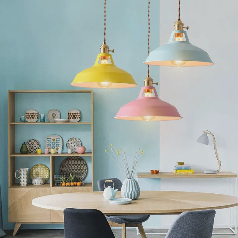 Retro Industriële Kleurrijke Hanglamp - Vintage Sfeer voor Keuken & Restaurant