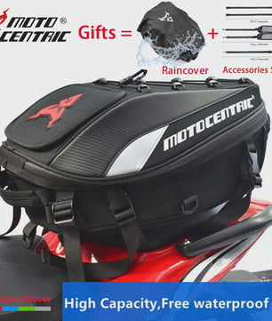 Motocentric Waterdichte Motorfiets Bagagedrager Tas - Uitbreidbaar, Multifunctioneel & Rugzak