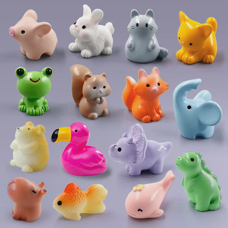 Set van 10 Miniatuur Dierenfiguren: Tuin, Sprookjes & Decoratie