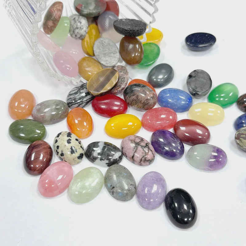 10x Kristal Cabochons Ovaal 13x18mm - Natuurlijke Helende Stenen voor Sieraden Maken