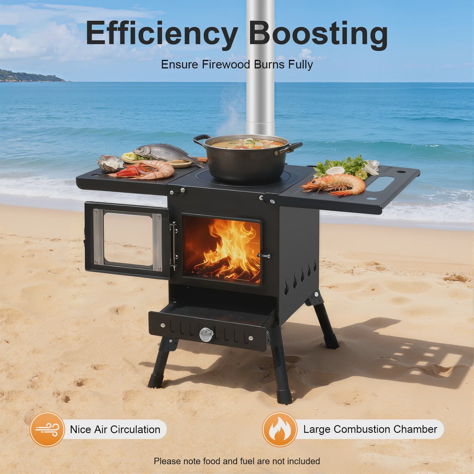 Opvouwbare Houtkachel voor Camping & Buiten - Efficiënt Grillen & Koken met Handschoenen