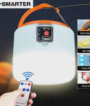 Draagbare Solar LED Camping Lantaarn met USB Opladen & Afstandsbediening