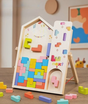 Houten 3D Puzzel Blokken Spel - Logica Training & Ouder-Kind Interactie