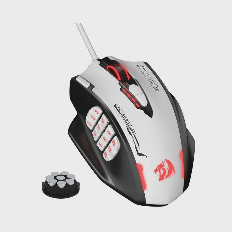 Redragon M908 Impact MMO Gaming Muis - RGB, Ergonomisch, 24000 DPI, 18 Programmeerbare Knoppen