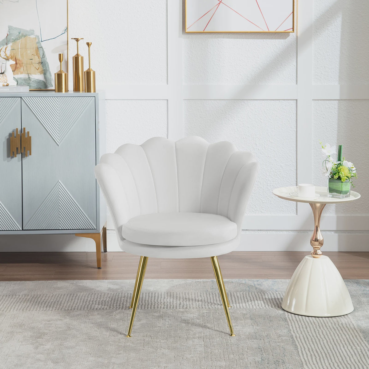 Luxe Velours Fauteuil met Metalen Poten - Comfortabele Relaxstoel voor de Woonkamer