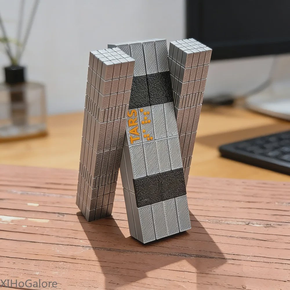 3D Geprinte Tars Robot Model - Metaalafwerking - Sci-Fi Bureau Decoratie