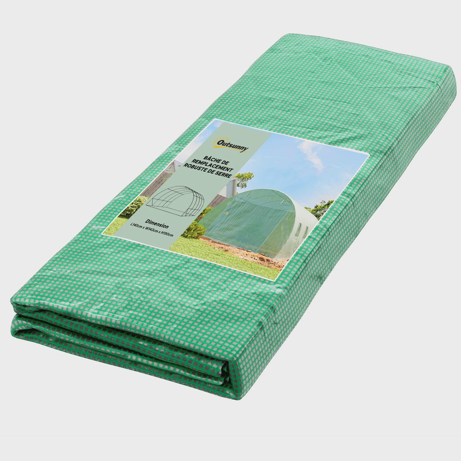 Outsunny Tunnel Kas Huisje 4x3x2m - 12m² UV-bestendig, Waterdicht, 8 Ramen, Roldeur
