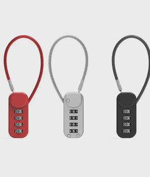4-Cijferig Zinklegering Combinatieslot met Staalkabel - Anti-diefstal Hangslot voor Rugzak, Bagage & Reizen
