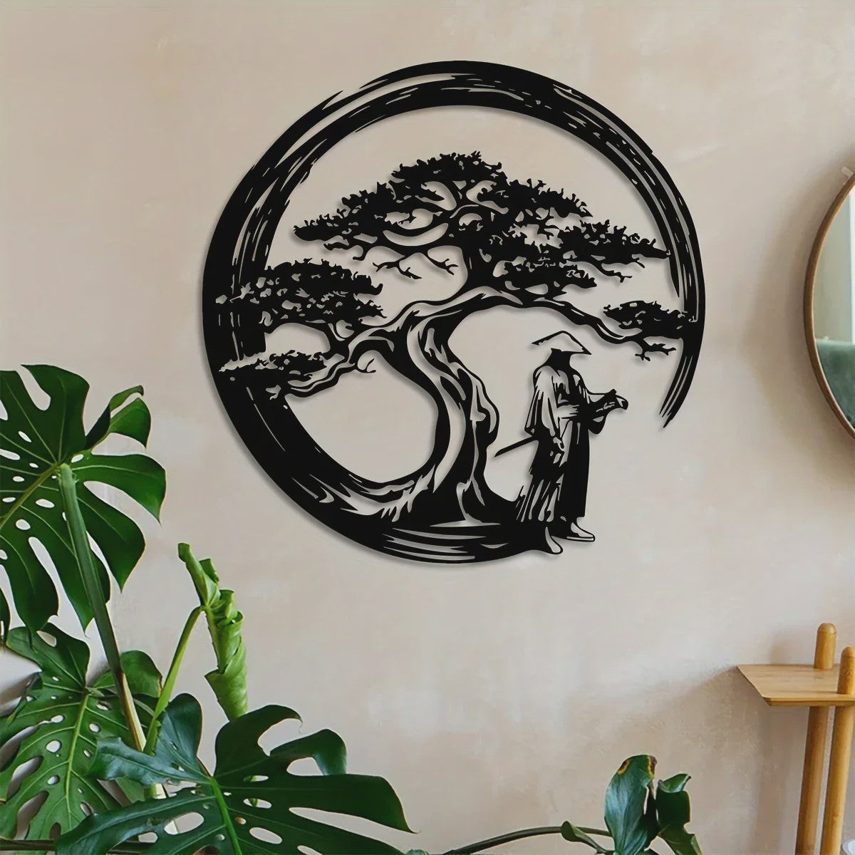 Japanse Bonsaiboom Metalen Wanddecoratie - Roestvrij & Waterdicht voor Huis en Tuin