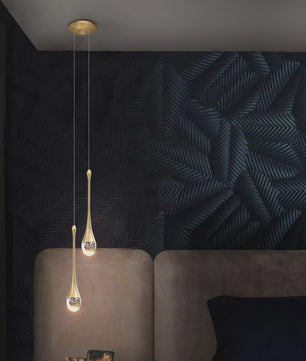 Moderne LED Hanglamp Druppelvorm - Sfeervolle Verlichting voor Slaapkamer & Nachtkastje