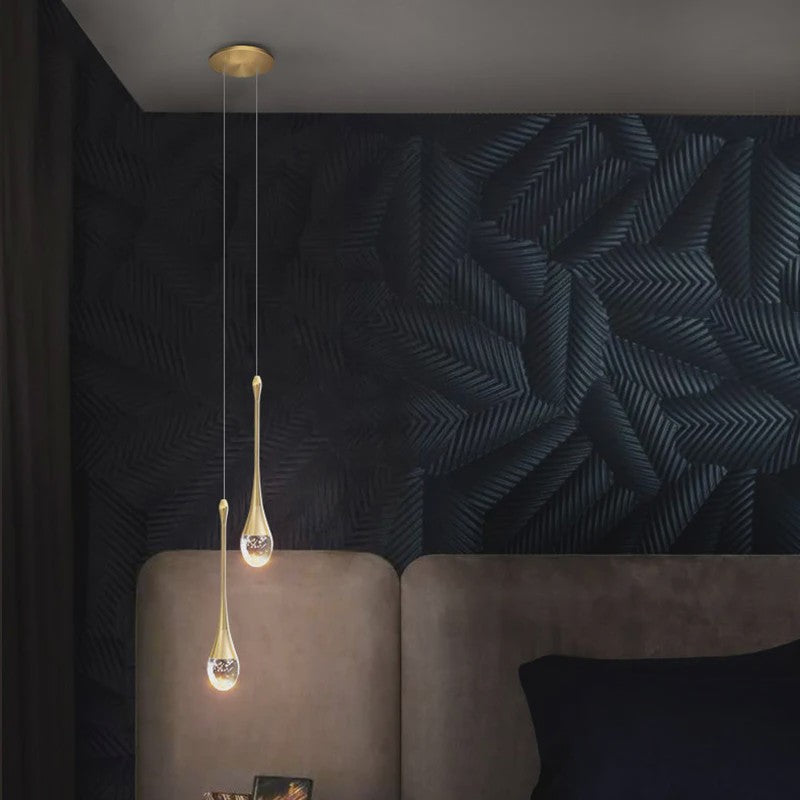 Moderne LED Hanglamp Druppelvorm - Sfeervolle Verlichting voor Slaapkamer & Nachtkastje