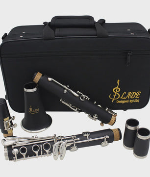 SLADE Bb Klarinet 17 Toetsen Bakeliet Hout - Professioneel Houtblaasinstrument met Koffer