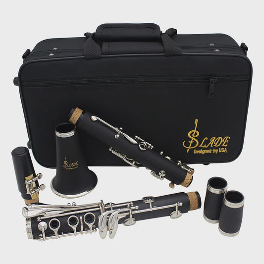 SLADE Bb Klarinet 17 Toetsen Bakeliet Hout - Professioneel Houtblaasinstrument met Koffer