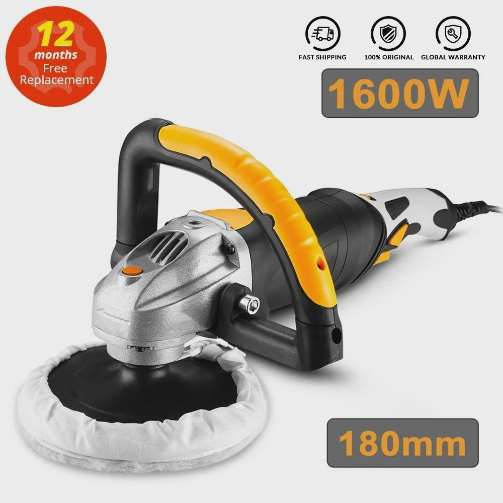 DEKO 1600W Elektrische Polijstmachine 180mm - Variabele Snelheid voor Auto en Vloer