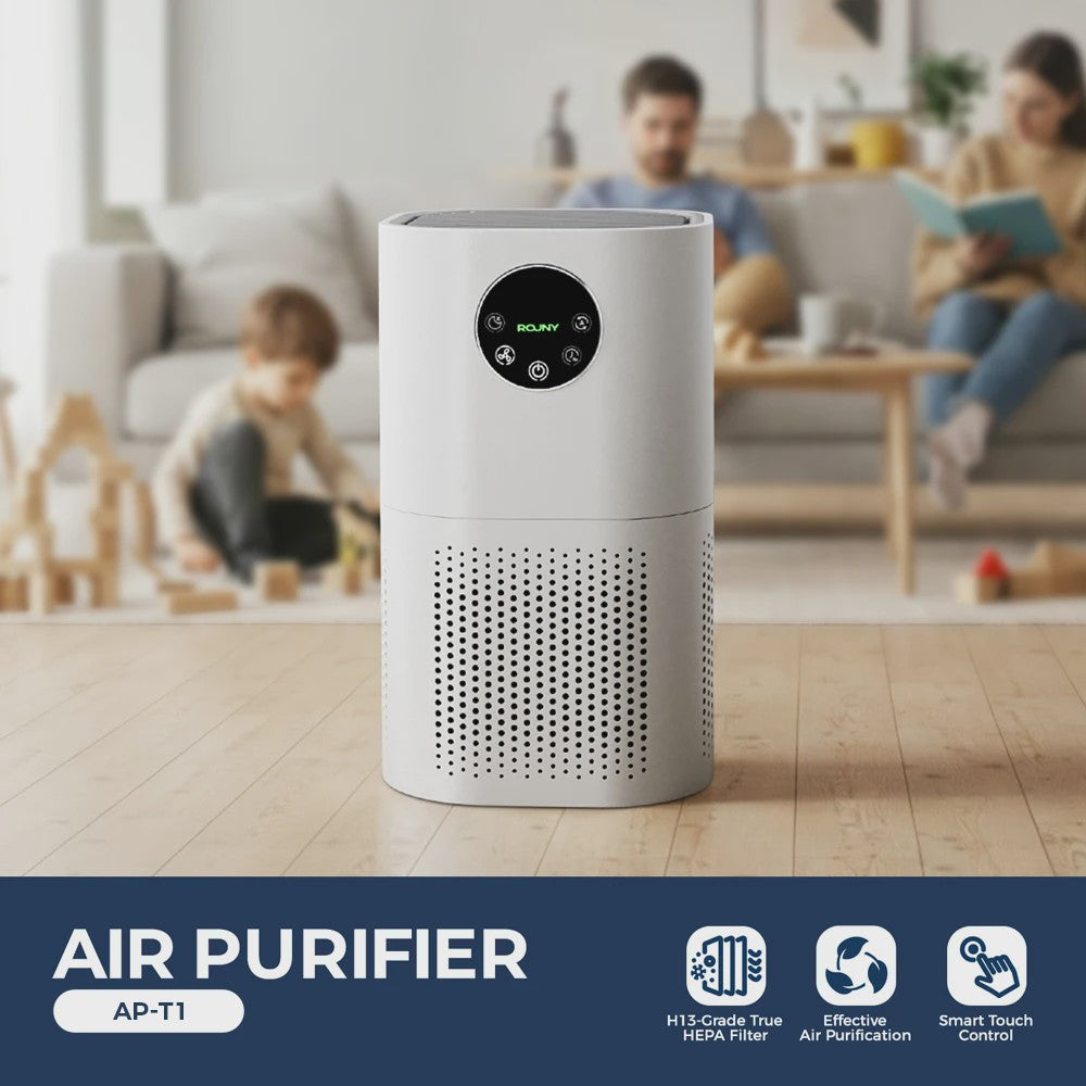 ROUNY Luchtreiniger H13 True HEPA | 20-50m² | Stille werking 25dB | Witte design