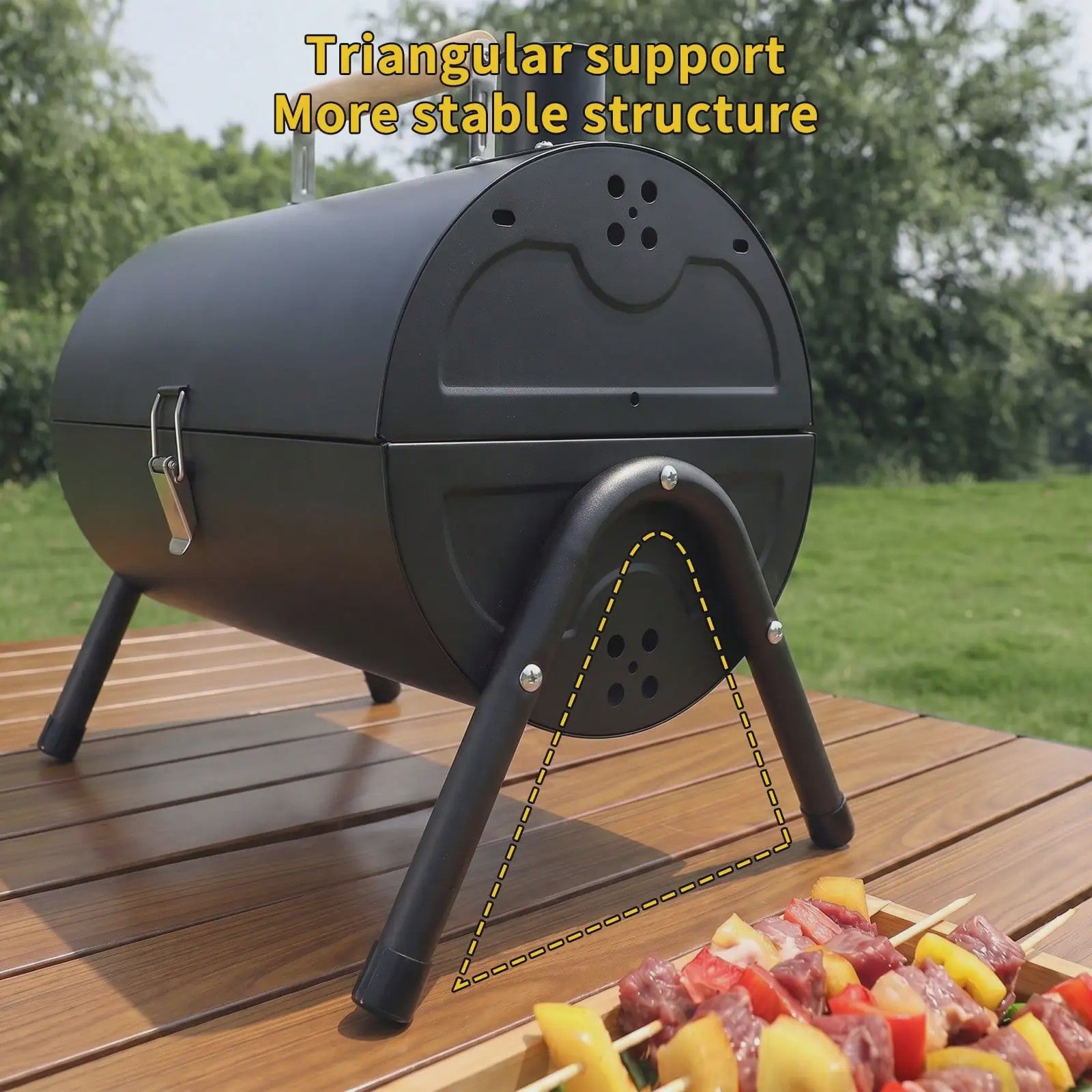 Compacte Dubbele Houtskoolgrill - Draagbaar voor Camping, Tuin & Picknicks