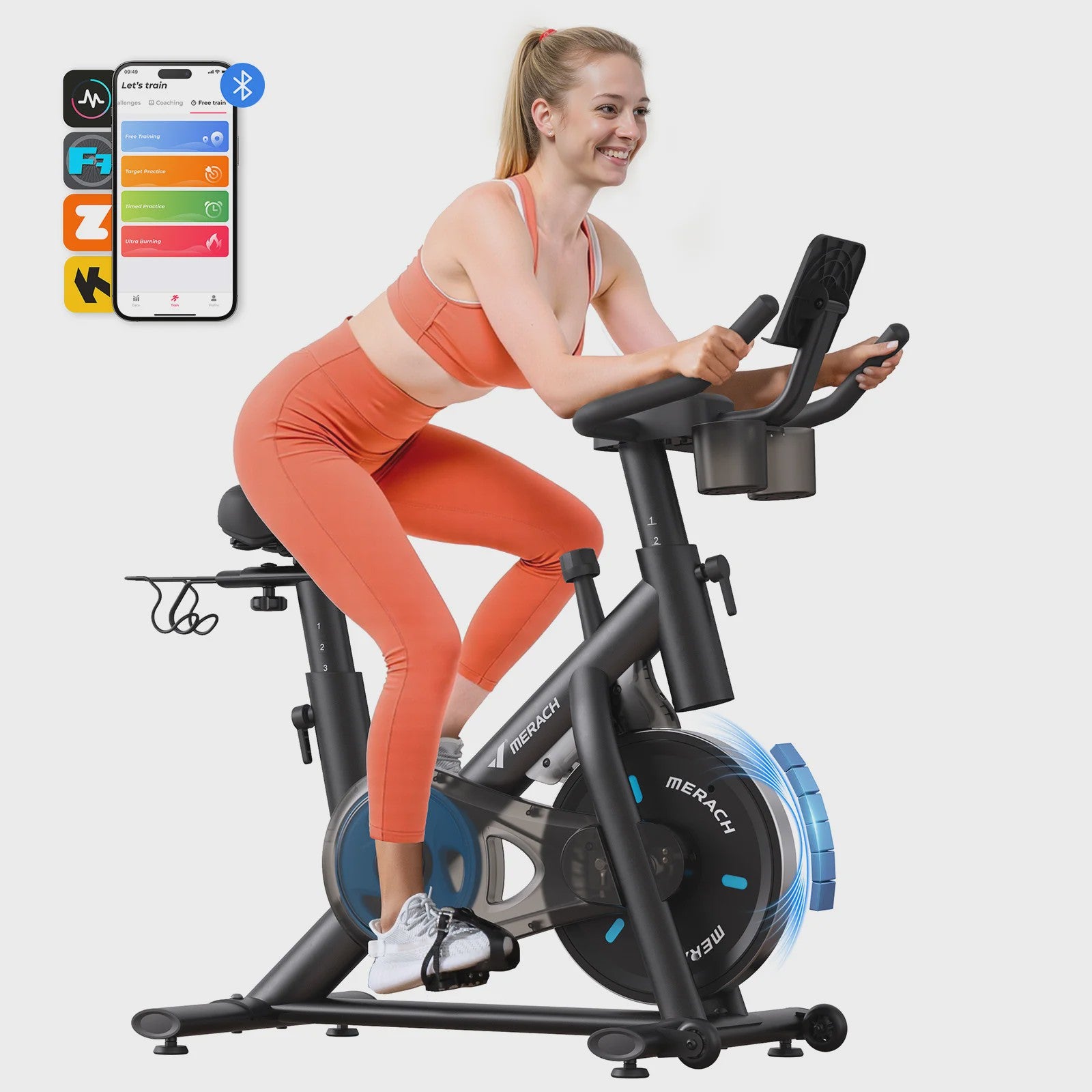 MERACH S26B2 Hometrainer - Stille Magneetweerstand Fiets met App & Fitness Cursussen