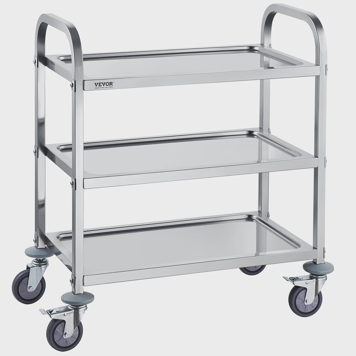 RVS Werkwagen / Medische Kar met Wielen - 3 Laags