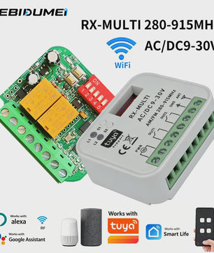 Universele WIFI Ontvanger 280-915MHz voor Garagedeur & Poortmotor - Tuya Compatibel