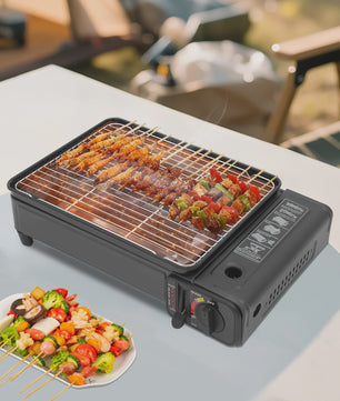 Draagbare Gas BBQ Grill & Kooktoestel - 2.2KW Outdoor Camping LPG/Butaan met Koffer