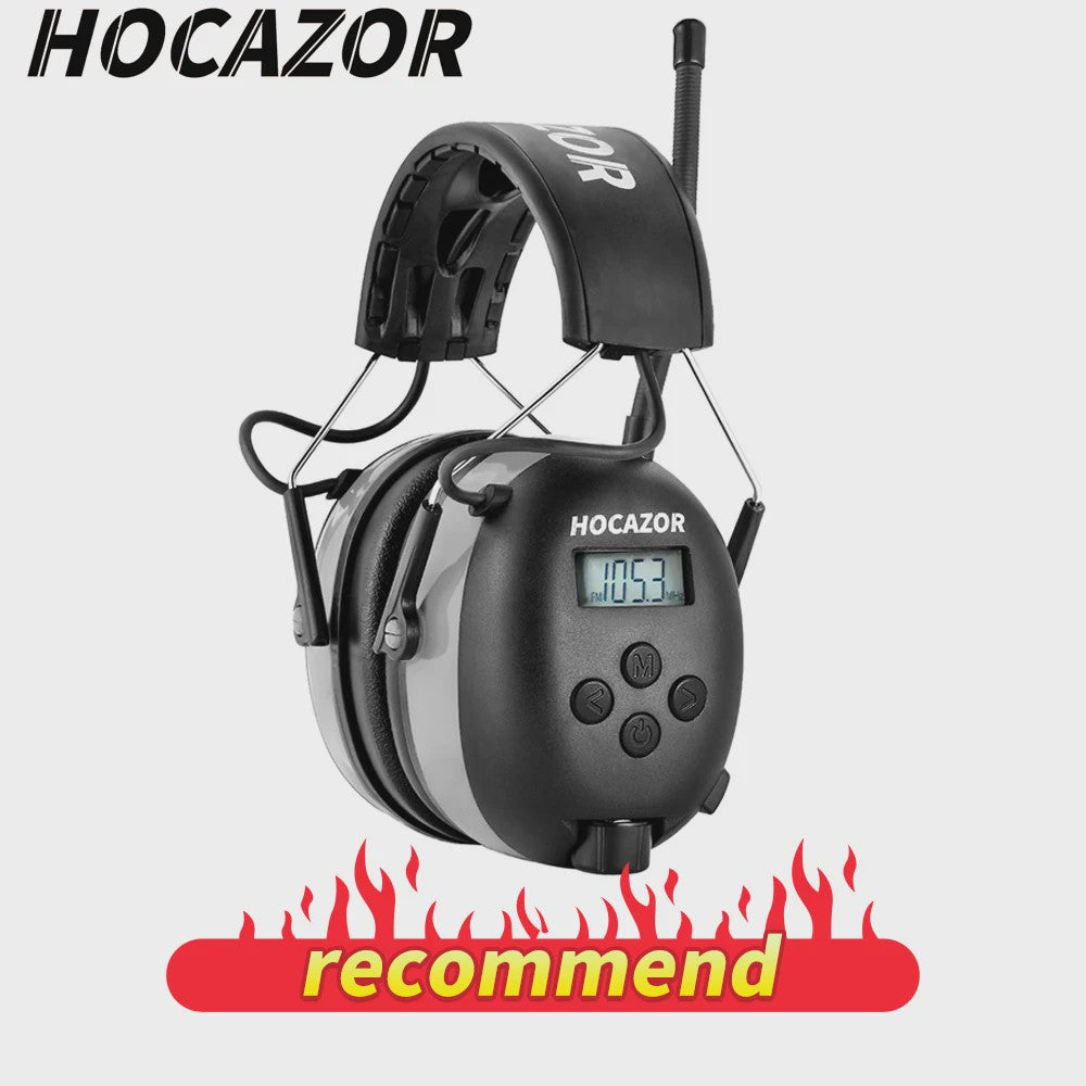 HOCAZOR Gehoorbescherming Koptelefoon met FM/AM Radio - NRR 25dB