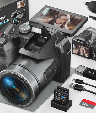 NBD S205E Digitale Camera: 5K Video, 64MP Foto, 16x Zoom & 3" Flip Screen