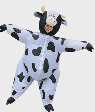 Opblaasbaar Koe Kostuum voor Volwassenen - Grappig Verkleedpak voor Feest & Halloween