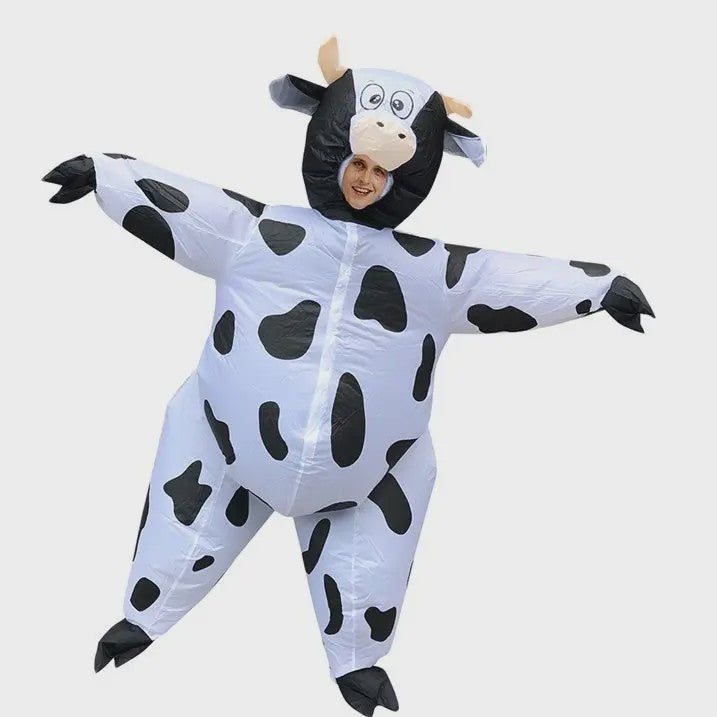 Opblaasbaar Koe Kostuum voor Volwassenen - Grappig Verkleedpak voor Feest & Halloween