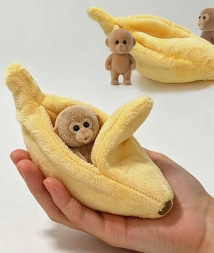 Schattige Aap Banaan Pluche Knuffel - Zacht, Kawaii Cadeau voor Kinderen en Tieners