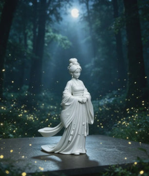 Elegant Chinees Hanfu Damesbeeldje - Oosterse Sculptuur 12cm