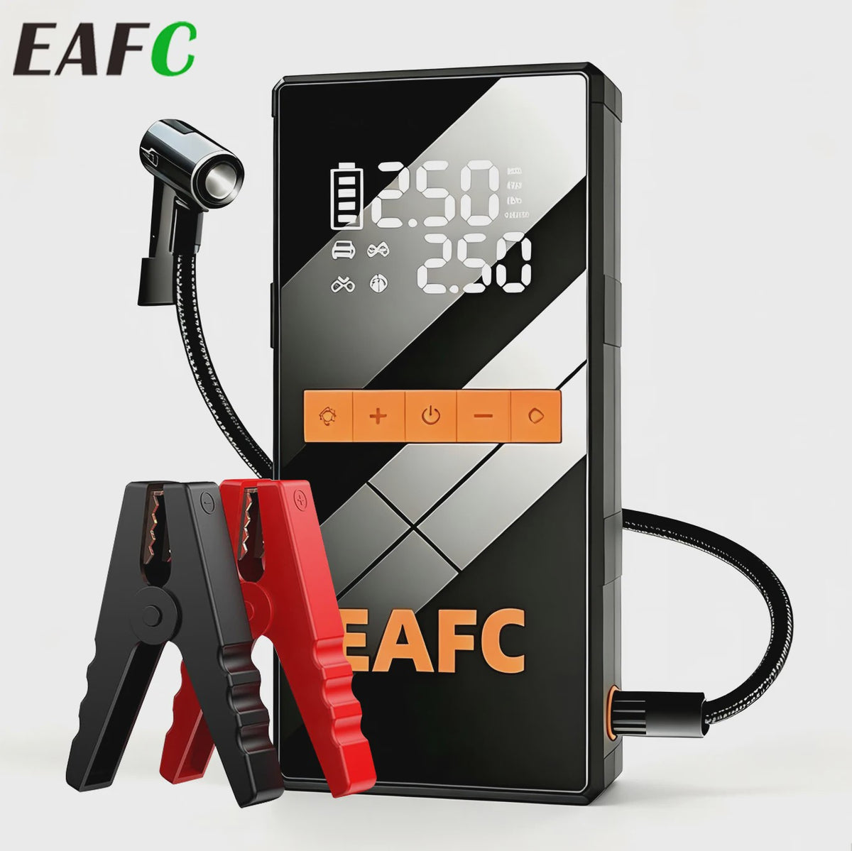 EAFC 4-in-1 Auto Startkabel Compressor: Jump Starter, Powerbank, Bandenpomp & LED